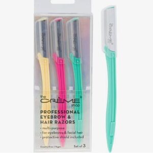 The Crème Shop Professional Eyebrow & Hair Razors - Yellow, Pink, Green